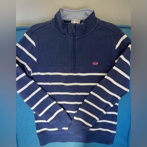 Vineyard Vines/Target Kids’ Blue and White Striped Zip-Up Sweater